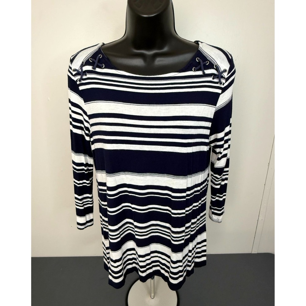 Spade & Heart Stitch Fix Blouse Women Small S 3/4 Sleeve Jersey Striped